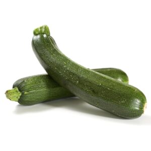 two zucchini with water drops isolated on white Courgette